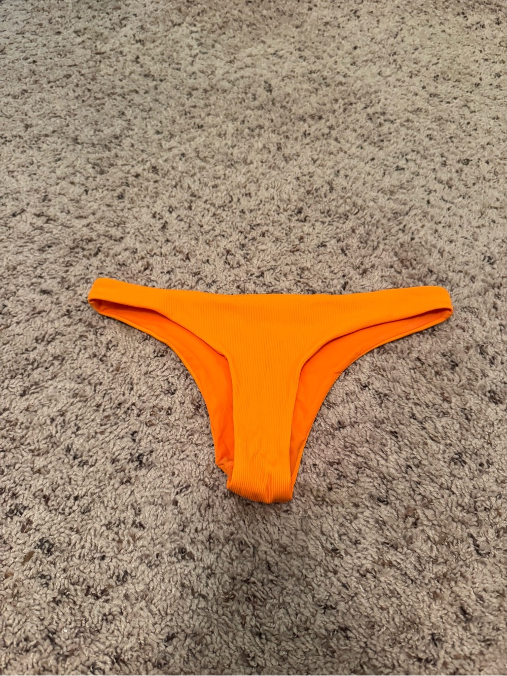 Vibrant Orange Ribbed Zara Bikini Bottom